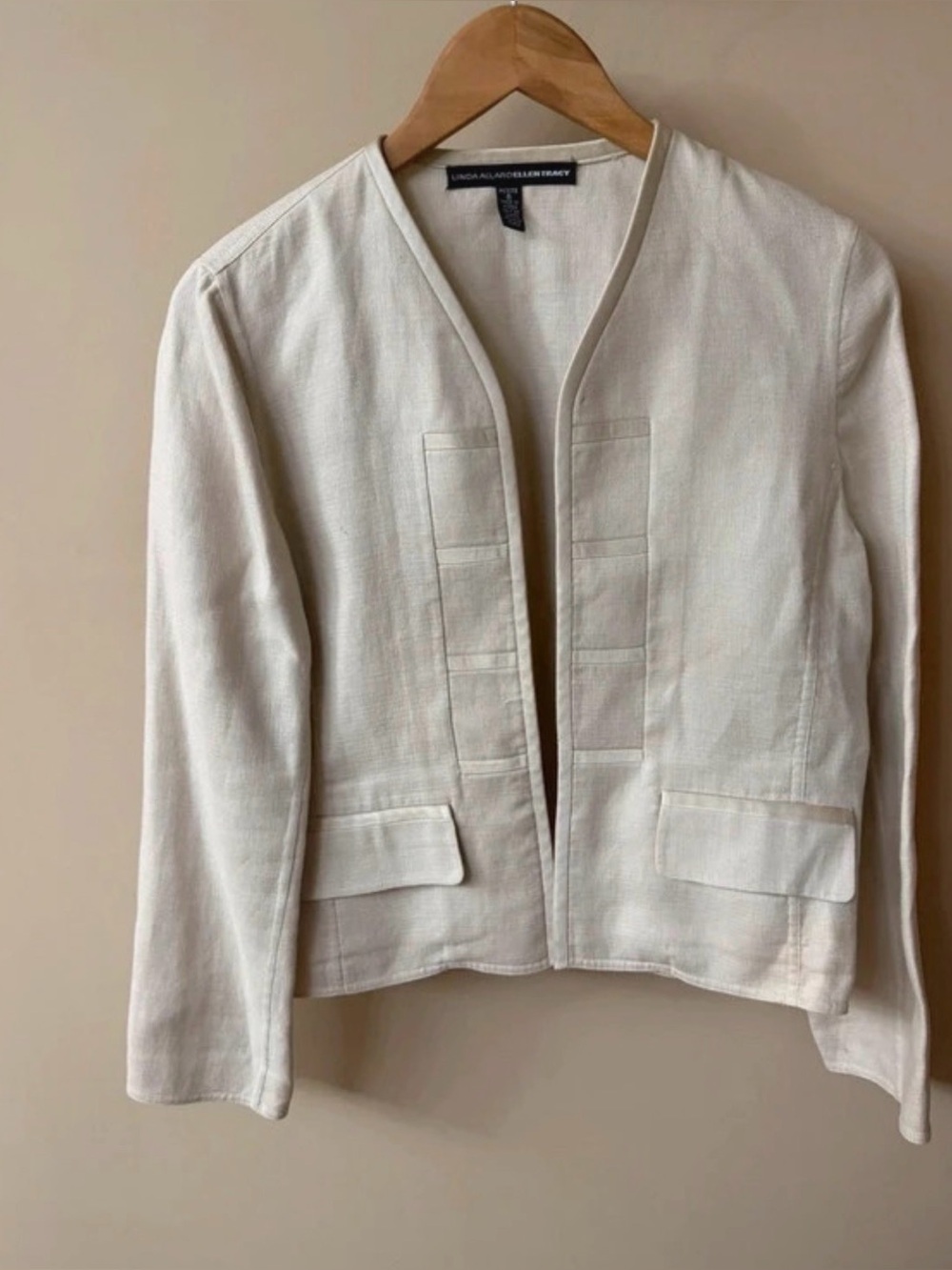 Vintage Linen/Silk Jacket, Linda Allard Ellen Tracy Size 8P